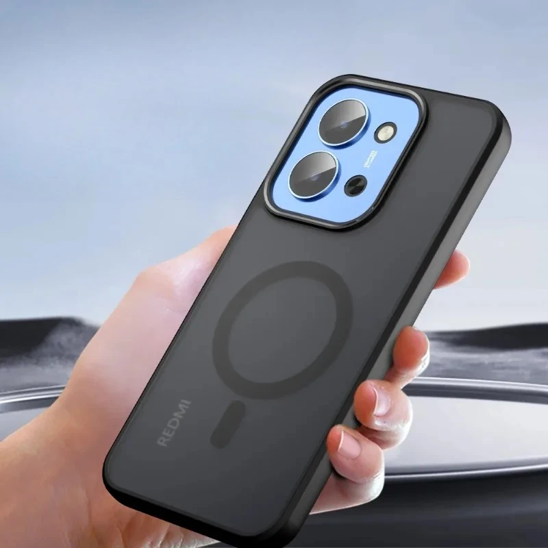 

For Redmi 15C For Magsafe Magnetic Acrylic Matte PC Hard Phone Case For Redmi 15C Shockproof Transparent Cover Hard Bumper