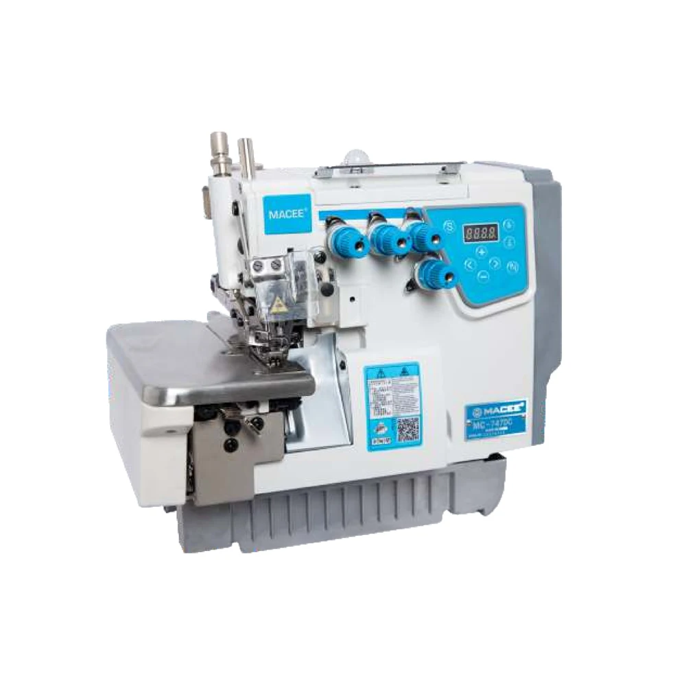747DC Direct Drive 4 Thread Flat Bed Overlock Machine Industrial With Table (Auto Thread Trimmer Only)