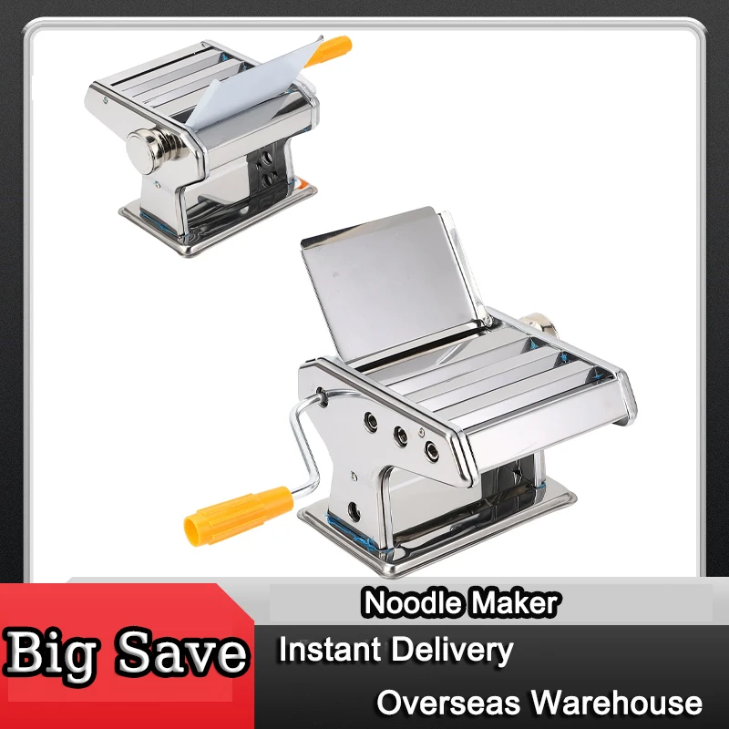 Manual Noodle Maker Stainless Steel Dough Pasta Noodles Pressing Machine for Home Use