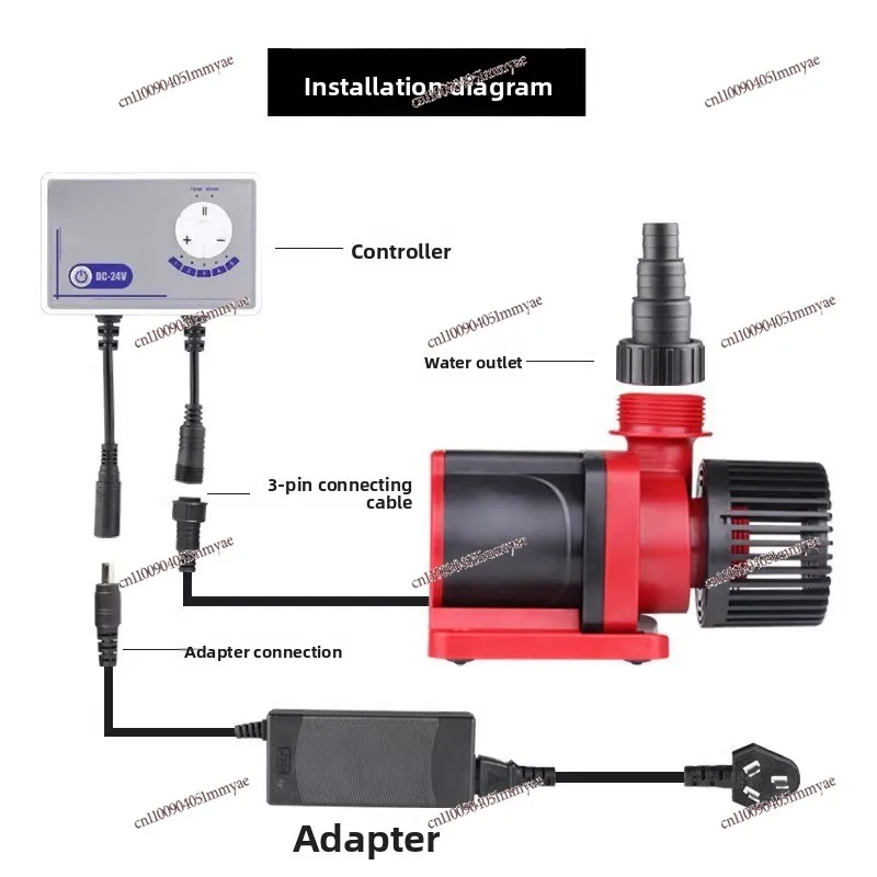 DC Variable Frequency Water Pump Large Flow Adjustable Submersible Pump High Lift Fish Tank Water Pump Pumping Machine Silent