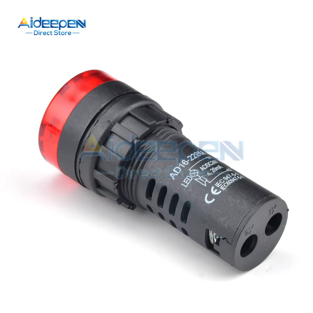 LED Active Buzzer Beep Alarm Indicator, Red Flash Signal Light, Verde e Amarelo, AD16-22SM, 22mm Diâmetro do Painel, DC 12V, 24V, AC 110V, 220V