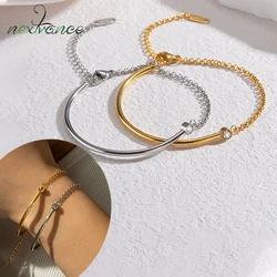 Nextvance ins Style Versatile Titanium Bangle Steel Gold Color Plated Zircon Stainless Steel Bracelet For Women Jewelry Gifts