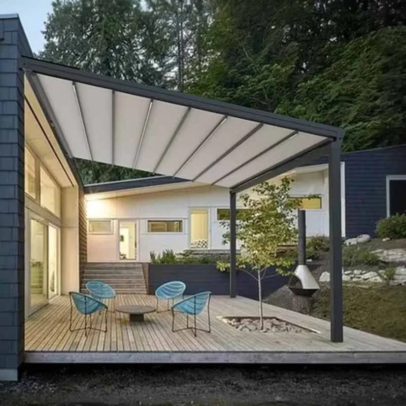 Electric Luxury Aluminum Folding Canopy Remote Control Anti-UV Rain-proof Window & Door Sunshade Outdoor Pavilion