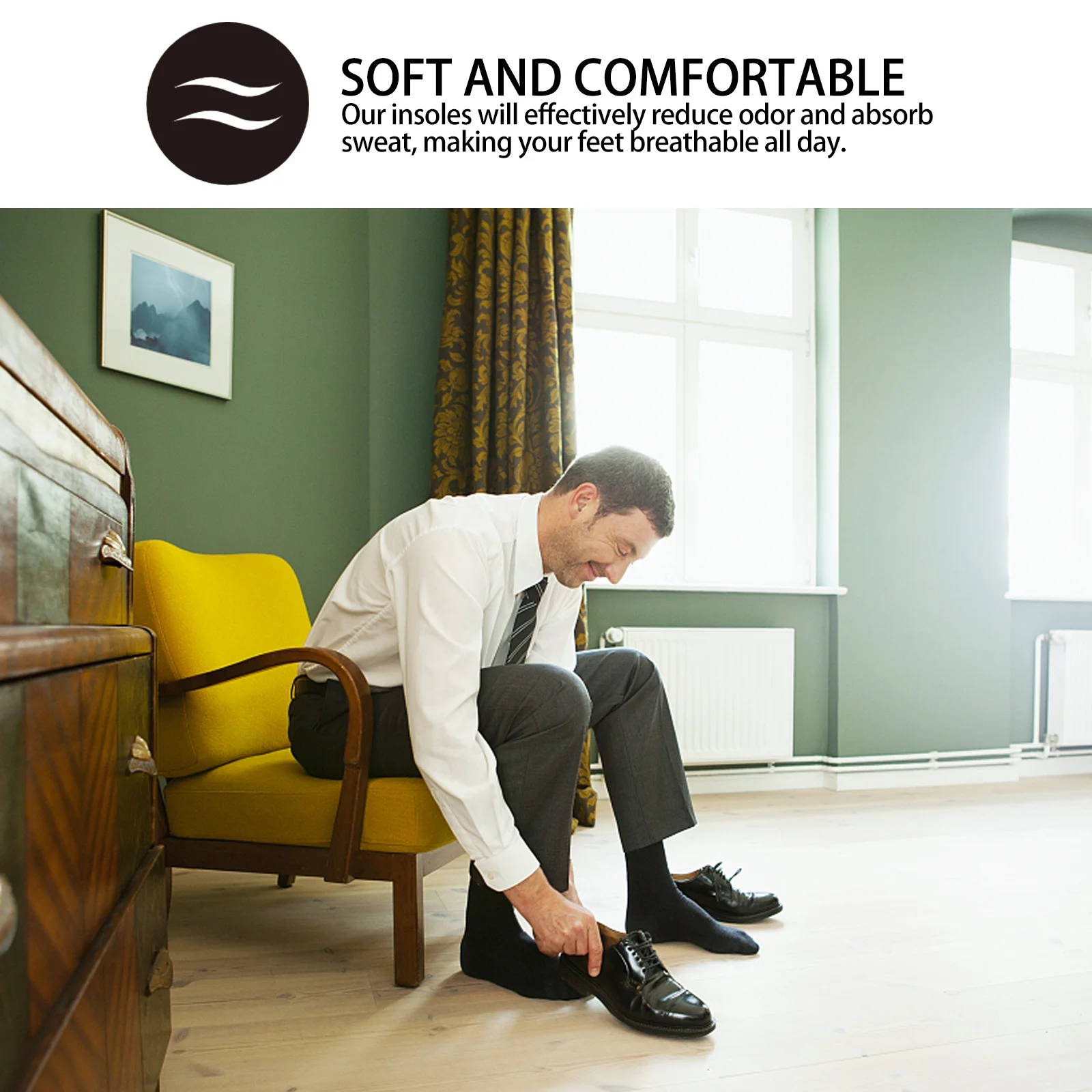 

2Pairs Bamboo Charcoal Insoles Deodorant Shoe Pads Foot Care for Sports Daily Use Shoes Cushion Size 43 Coffee Sweat Absorption