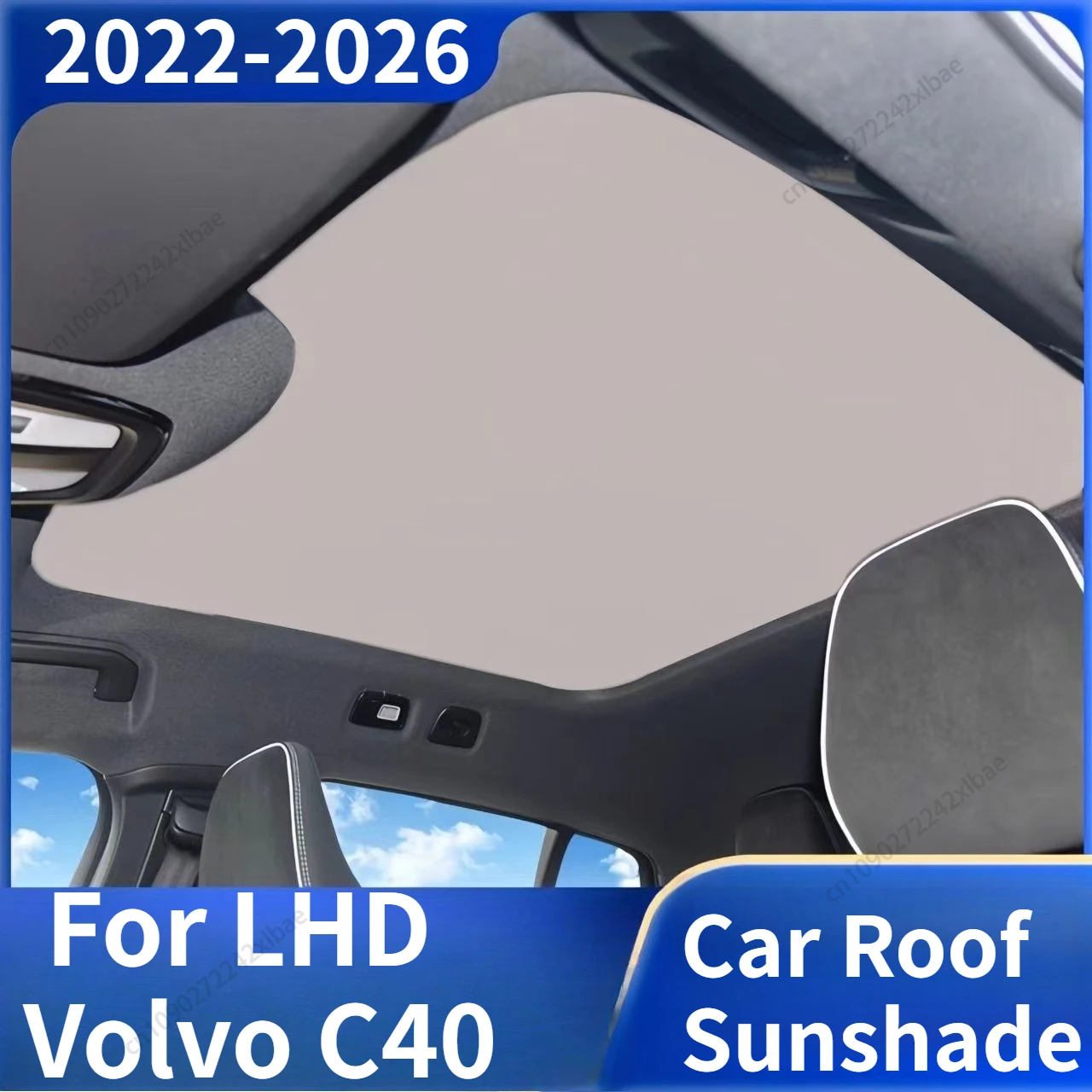 

Dedicated panoramic & sunroof sunshade, roof sun protection, heat insulation, light shielding panel, For LHD Volvo C40 2022-2026