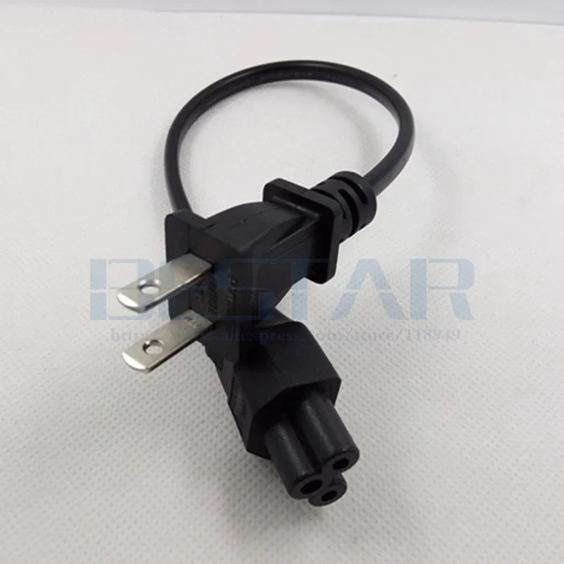 كابل طاقة NEMA 1-15P إلى IEC 320 C5، 2 Pin JP US Plug 2 Pole IEC 60320 C5 3 Prong AC سلك طاقة قصير للكمبيوتر المحمول كابل محمول 20 سم