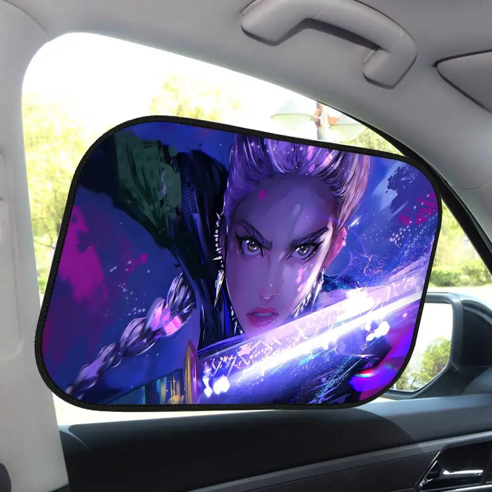 KPop شيطان الصيادين رومي نافذة السيارة الجانبية ظلة الشمس كتلة فيلم القماش الشمس قناع الأشعة فوق البنفسجية حماية نافذة الستار سيارة الشمس الظل غطاء