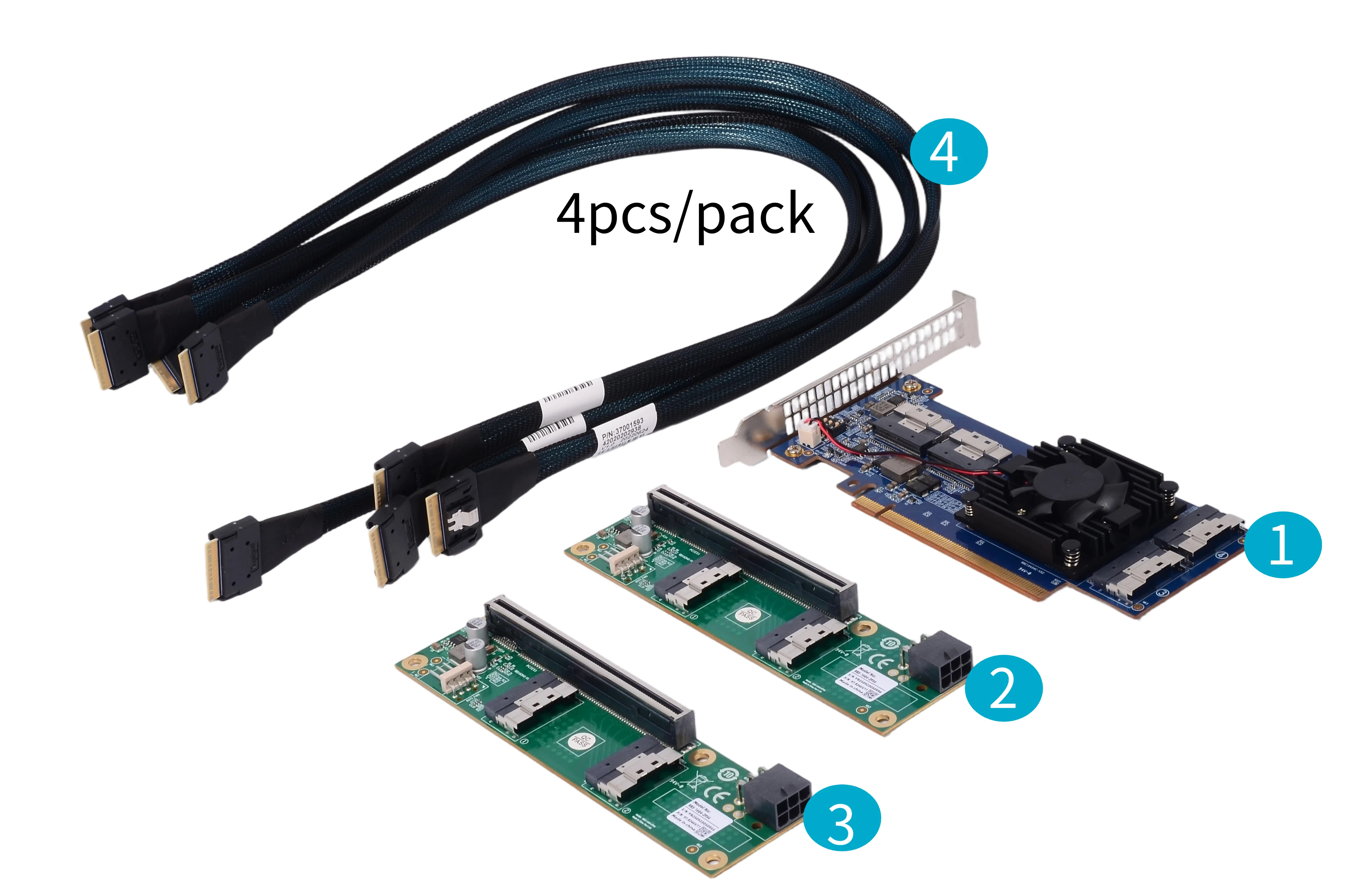 PCIe 4.0 NVMe SSD Adapter 4x SFF8654 PEX88048