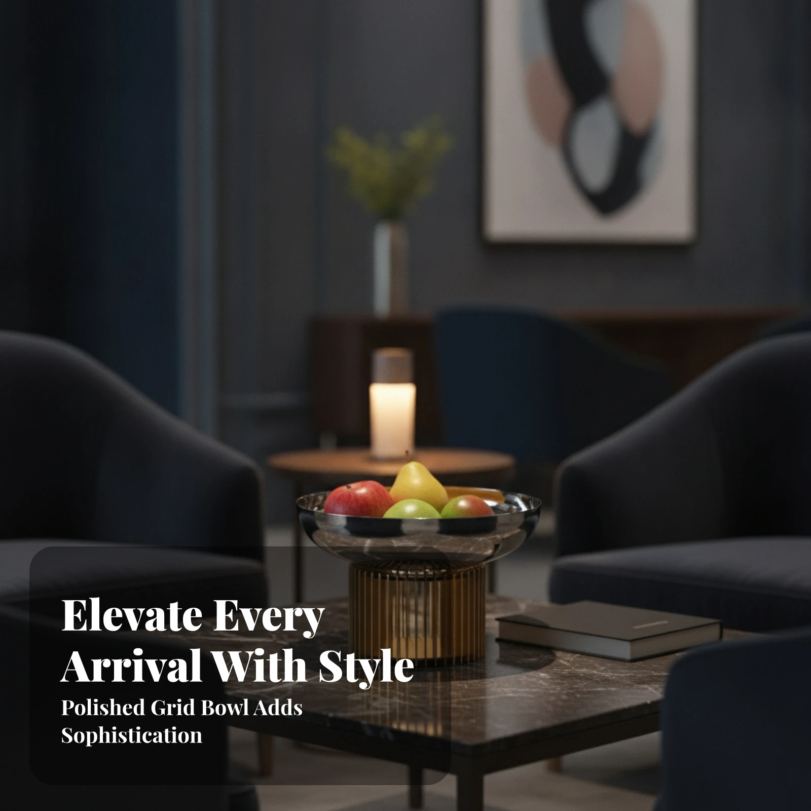 Fruit Bowl with Pedestal Modern Pedestal Bowl Metal Minimalist for Homeowners, Dining Table, Living Room