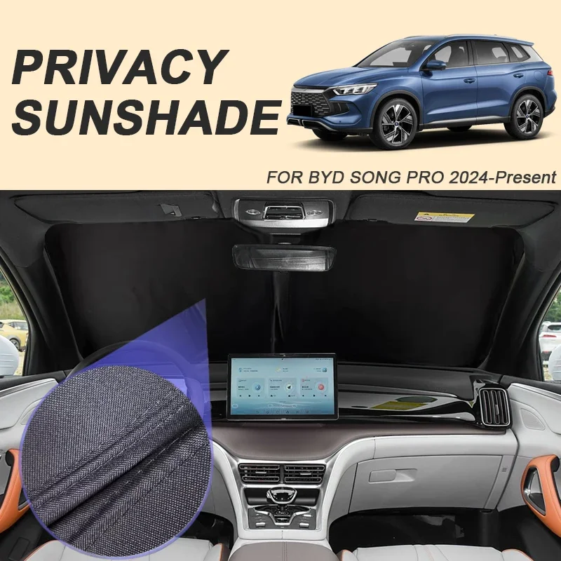 

Для BYD SONG PRO 2024-2026 автомобильный черный оконный солнцезащитный козырек с защитой от УФ-лучей, теплоизоляционный защитный чехол, аксессуар для интерьера