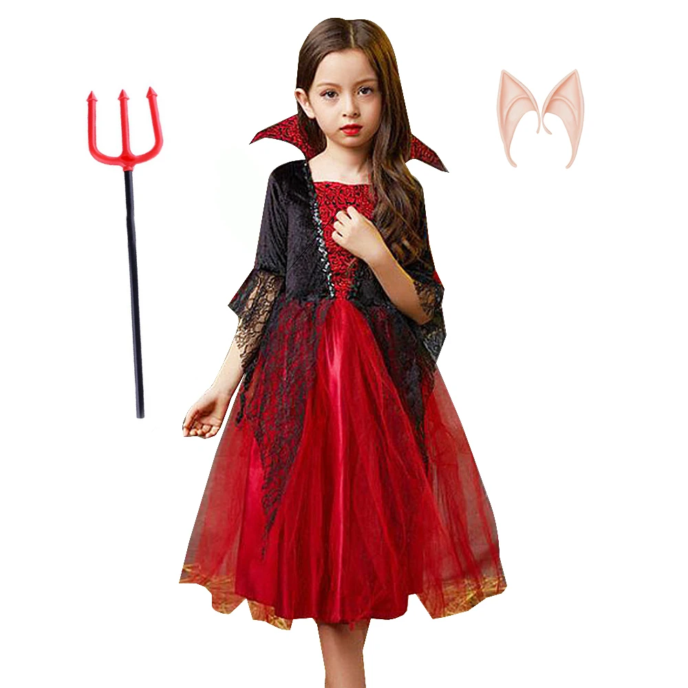 Disney Vampire Costume Kids Halloween Disguise Party Girl Costume Dress Cosplay Boys Costume Children Outwear Devil Ghost 2023