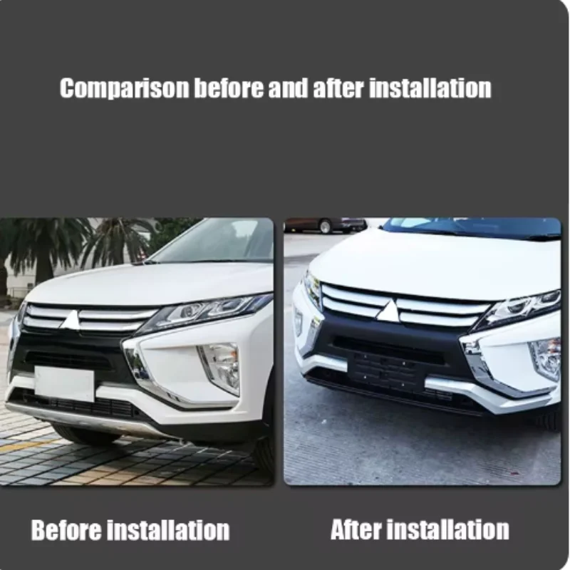 For Mitsubishi Eclipse Cross  2018 -2021Front bumper decorative strip anti-collision and anti friction decorative bright strip