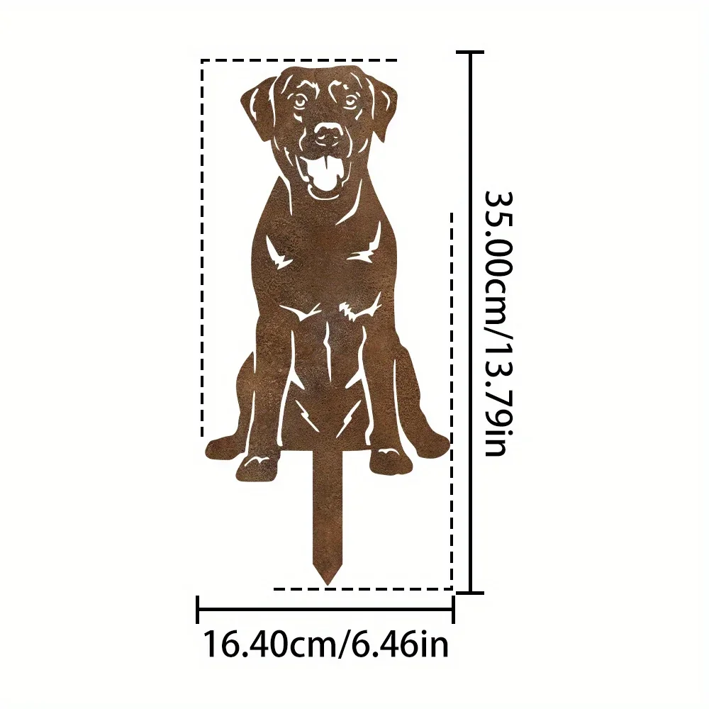 1PC Wrought Iron Ground Plug Featuring a Cute Puppy Ideal for Lawns Courtyards Dog Lovers Housewarming Decoration