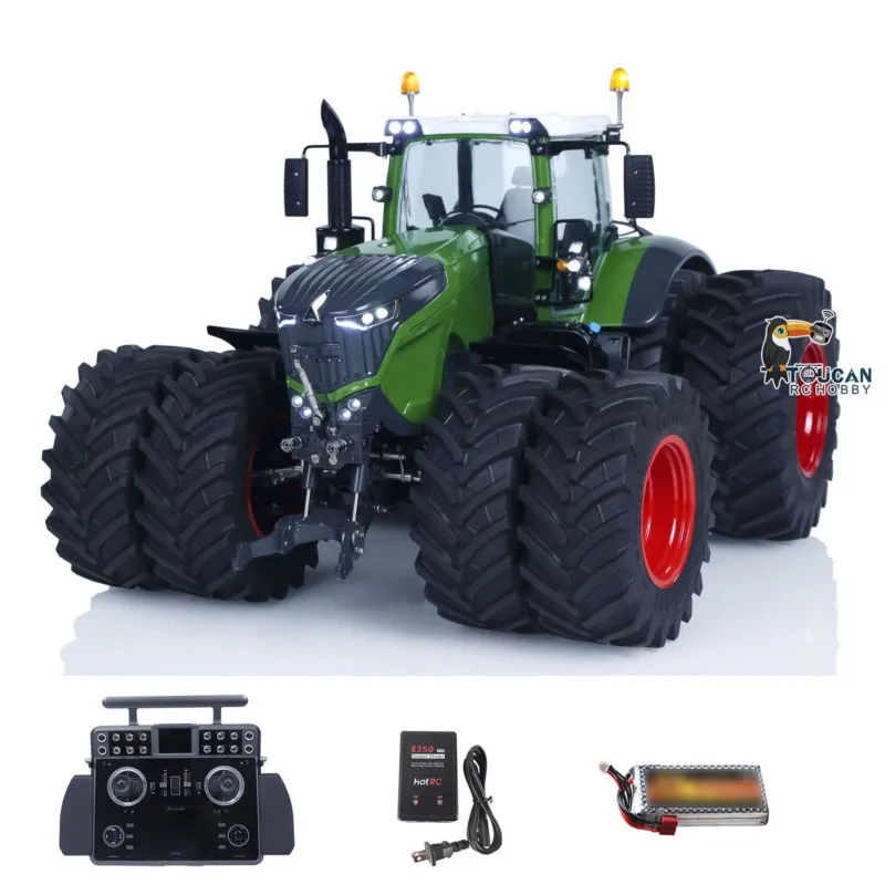 LESU 4x4 AOUE 1050 Double Wheel 1/14 Metal Hydraulic RC Tractor Frsky XE Lite Smoke New Agricultural Car Truck Toys Vehicles