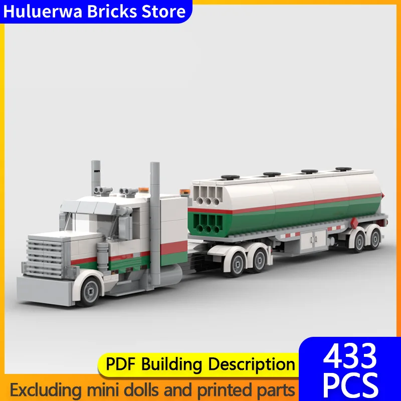 

Модель городской автомобиль MOC, строительные кирпичи, масляный бак, транспортный грузовик, модульная технология, детские праздничные подарки, сборные игрушки, костюм