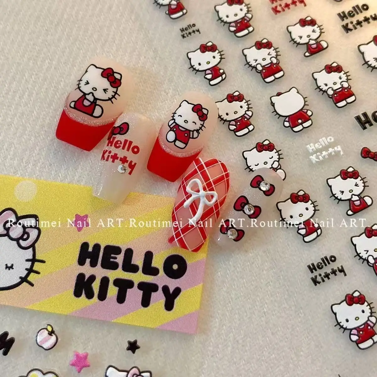 Sanrio Hello Kitty Stickers Nail Art Accessoires Leuke Anime Karakter Stickers Nail Art Decals Stickers Nail Art Supplies