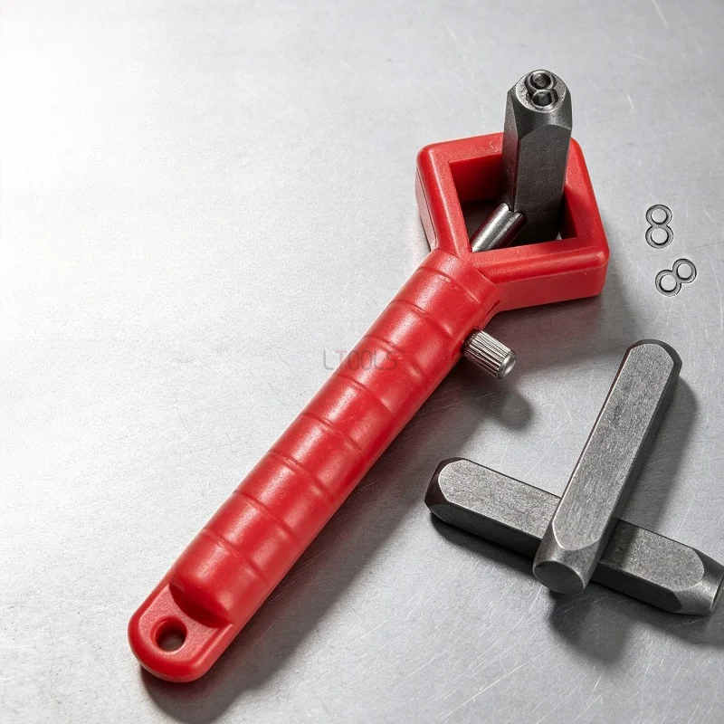 Stamping Safety Handle Textured Stamp Punch Holder Marking Punch Holder Ergonomic Tool Handle with Screw Handheld for Machinists