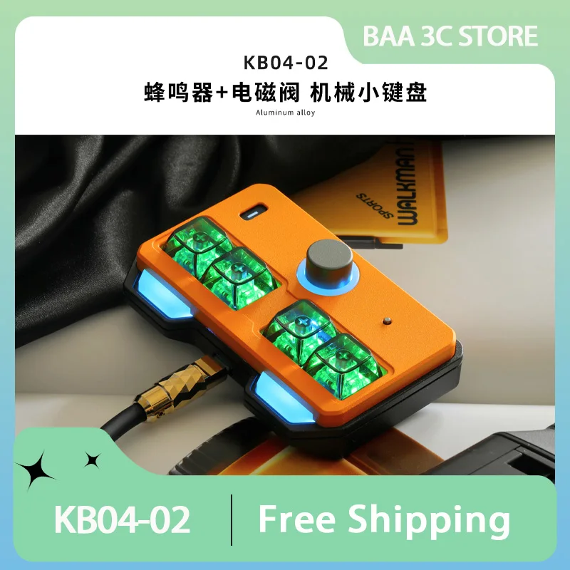 DOIO KB04-02 Mechanical Keyboard Aluminum Alloy QMK VIA Customized Multifunctional Knob RGB Mini Keyboard Keypad PR PS Office