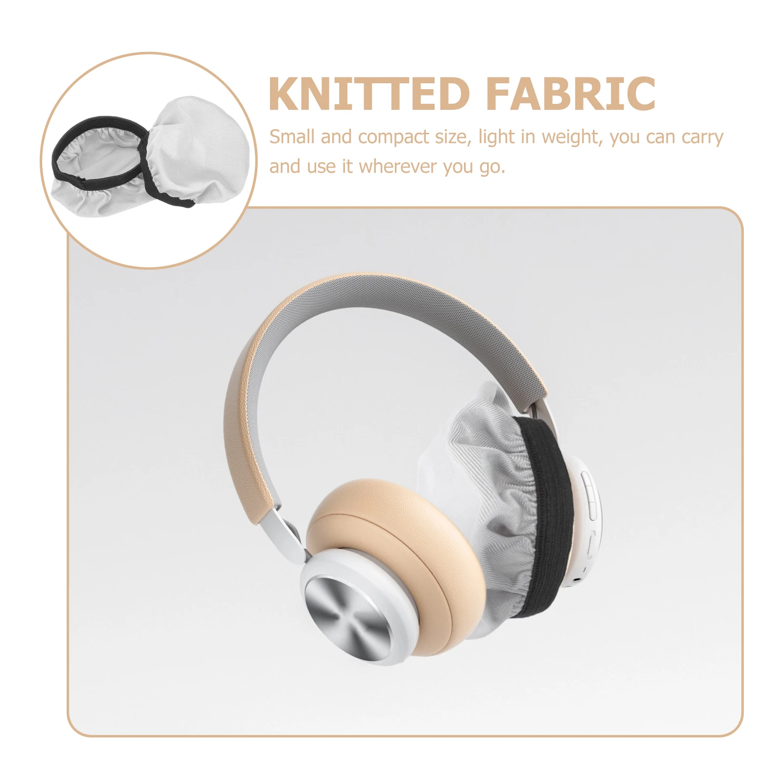 

4pcs Headphone Ear Stretchable Cover Protector Size L Dust Proof Magnetic Suction Reusable Washable Office Use