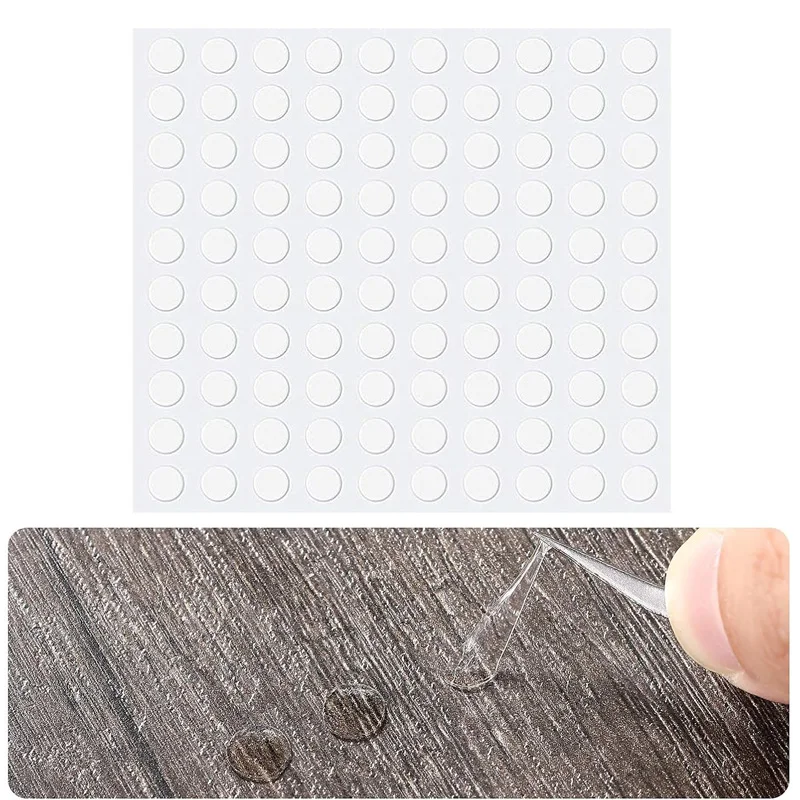 100 Dots 10/20mm Round Double Sided Sticky Sticker Tape Removable Clear Sticky Tack No Trace Putty Waterproof DIY Handmade Craft