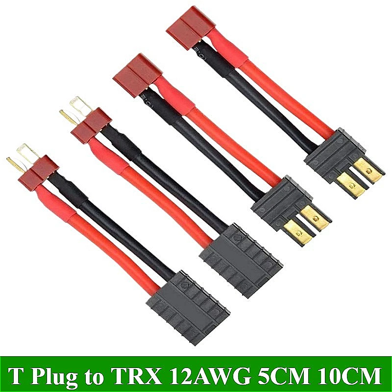 

T Plug Deans Female/Male to TRX Male Female 12AWG silicone wire length 5cm/10cm Adapter Connector For RC Car Battery Accessories