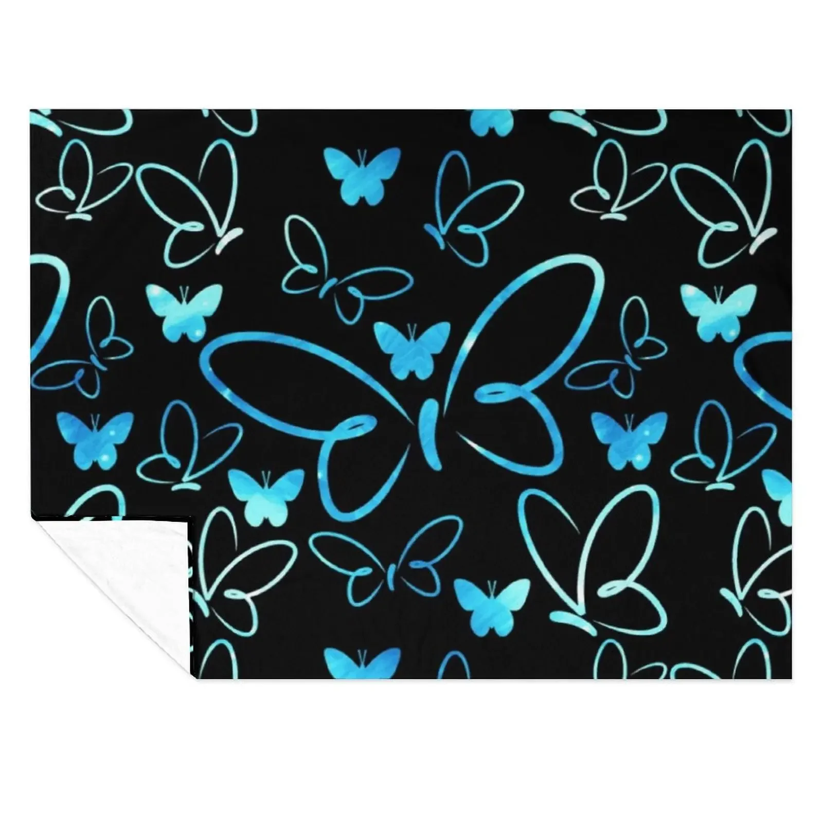 

Blue Butterfly Throw Blanket Thermals For Travel Single Quilt Bed covers Blankets