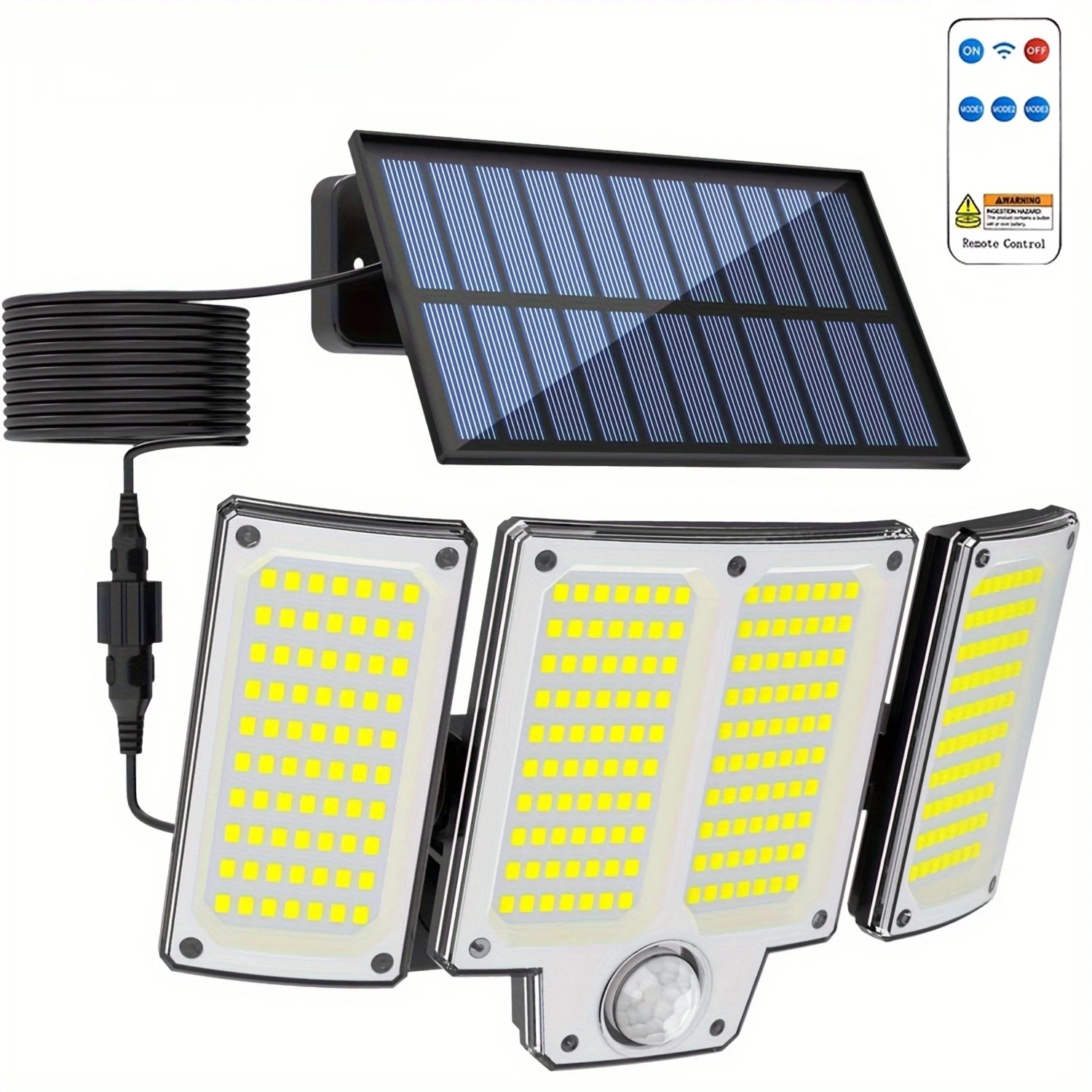 Solar Light Outdoor Motion Sensor Solar Flood Light with Remote Control IP65 Outdoor Party Waterproof Safety Light