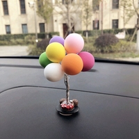 Colorful Balloons Car Decorations Cute Mini Cartoon Car Creative Ornaments Car Accessories for Girls Dashboard Accessories