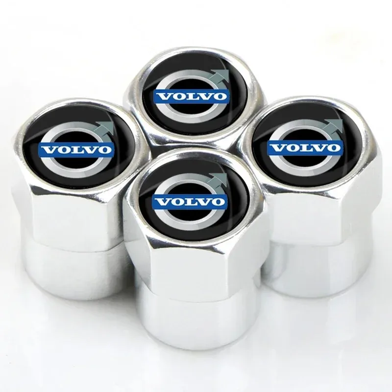 4 pçs/set tampas da válvula do pneu da roda do carro capa da haste de metal para volvo volvo xc90 s60 v40 xc60 s80 s40 v70 v50 s90 t6 v60 v90 xc40