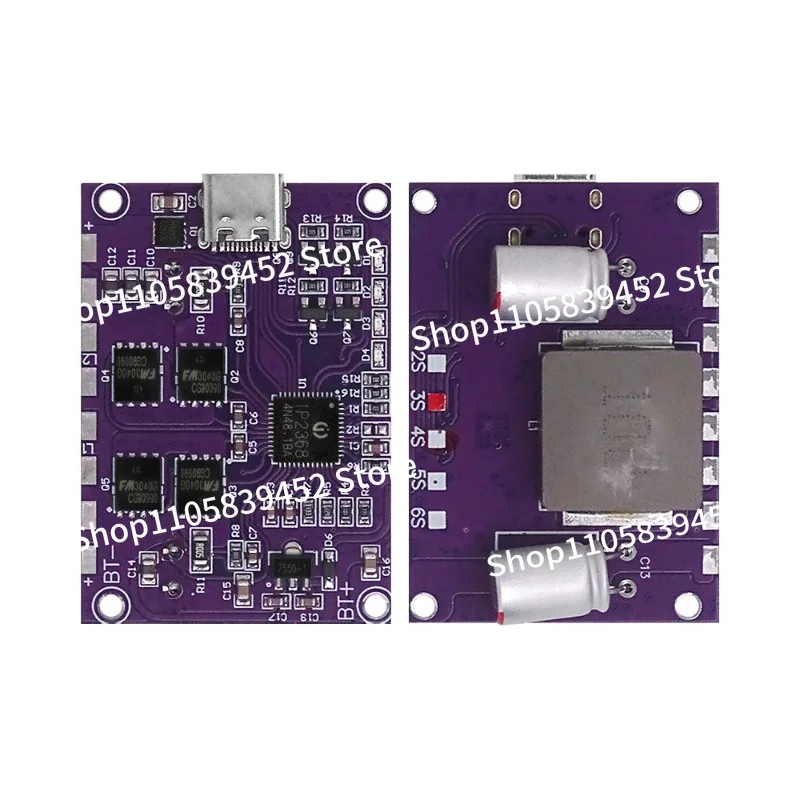 For IP2368 Bidirectional High-power Fast Charging Module 100w Step-up and Buck Power Bank Circuit Board Kit TYPE-C Interface