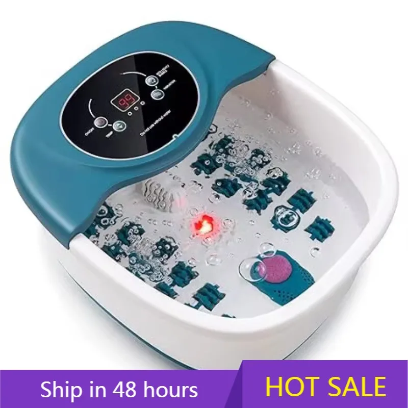 

YTYIN Electric Portable Foot Massage Basin Heat Foldable Infrared Shiatsu Air Bubble Foot Spa Bath Massager