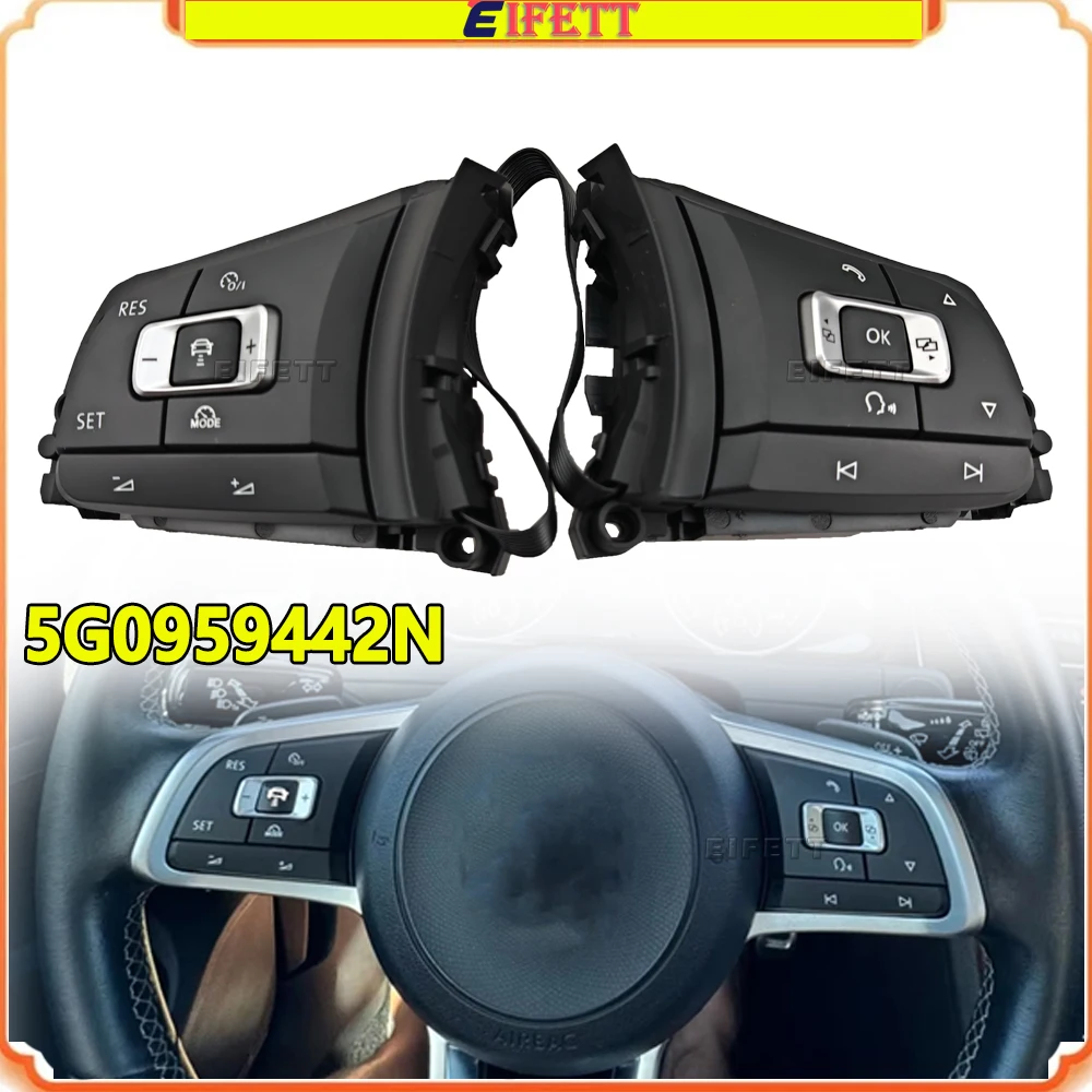 Car Multifunction Steering Wheel Button For VW Passat B8 Variant Golf 7 Arteon Tiguan MK2 R-Line 5G0959442AE With ACC 5G0959442N view 3