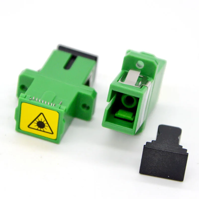 Conector adaptador de fibra óptica de 50 piezas, equipo óptico, cubierta antipolvo SC/UPC/APC, acoplador de brida simple, precio bajo, venta al por mayor