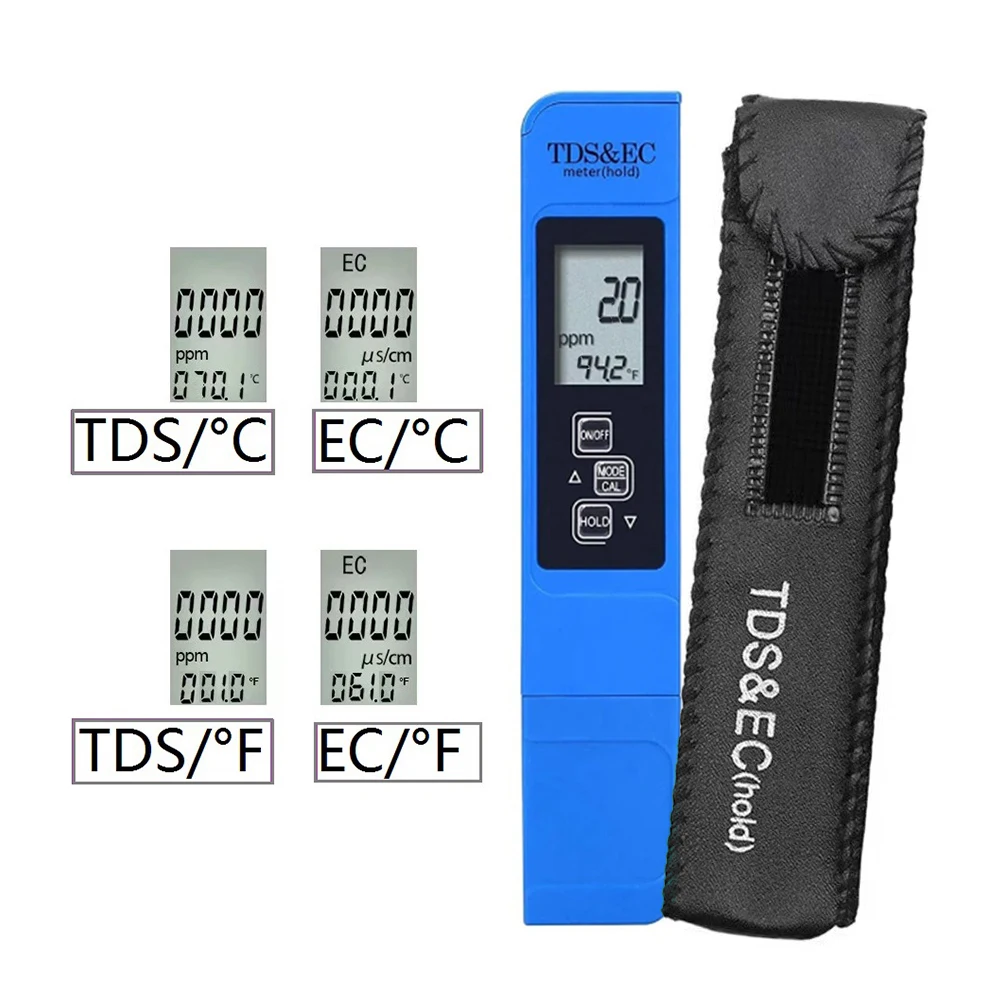 3 in1 Handheld LED Digital Water Quality Tester TDS EC Meter Range Household Water Purity Temperature Meter TEMP PPM Tester