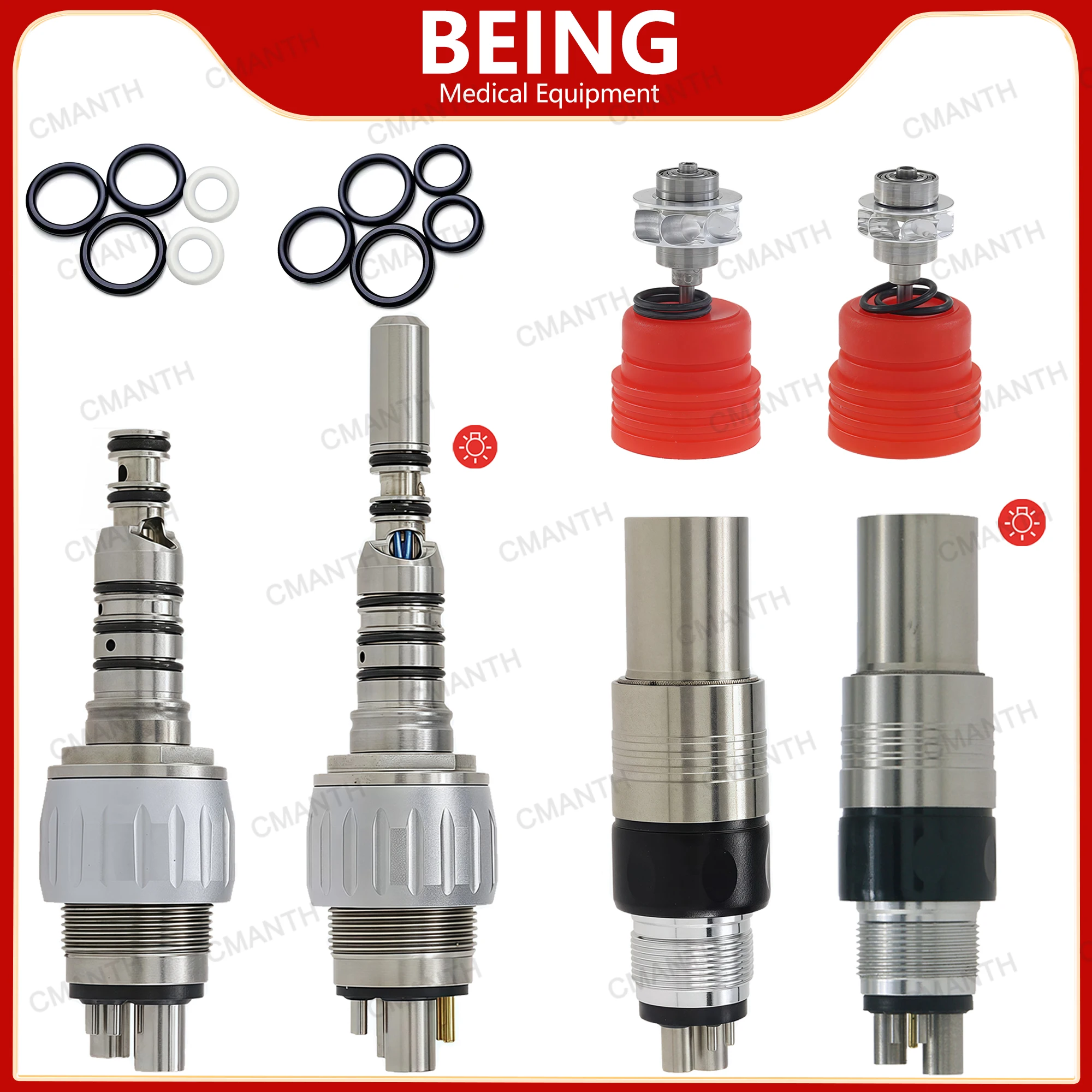 

BEING Dental Turbine Quick Coupling LED 4 6 Hole Spare Rotor Cartridge For KaVo NSK Fiber Optic Handpiece Dental Accessories
