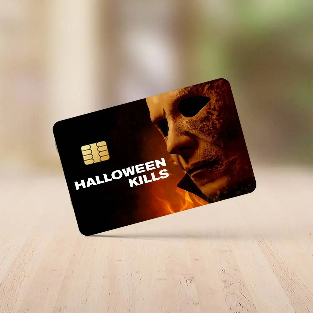 فيلم الهالوين يقتل مايكل مايرز ملصقات بطاقة الائتمان الجلد لحافلة البنك مترو 4 قطع غطاء فيلم هدية #5