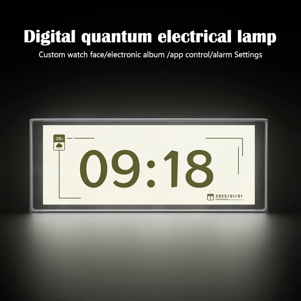 CJSD-RGB Smart Digital Photo Frame Clock, APP Controlled Quantum Clock, IPS Color Display Dispaly Screen DIY Gaming Desktop Lamp