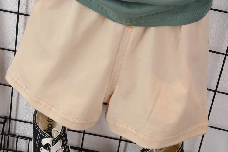 0-5 Years Old Boy Simple Korean Fashion T-Shirt + Baby Summer Cotton Shorts Suit