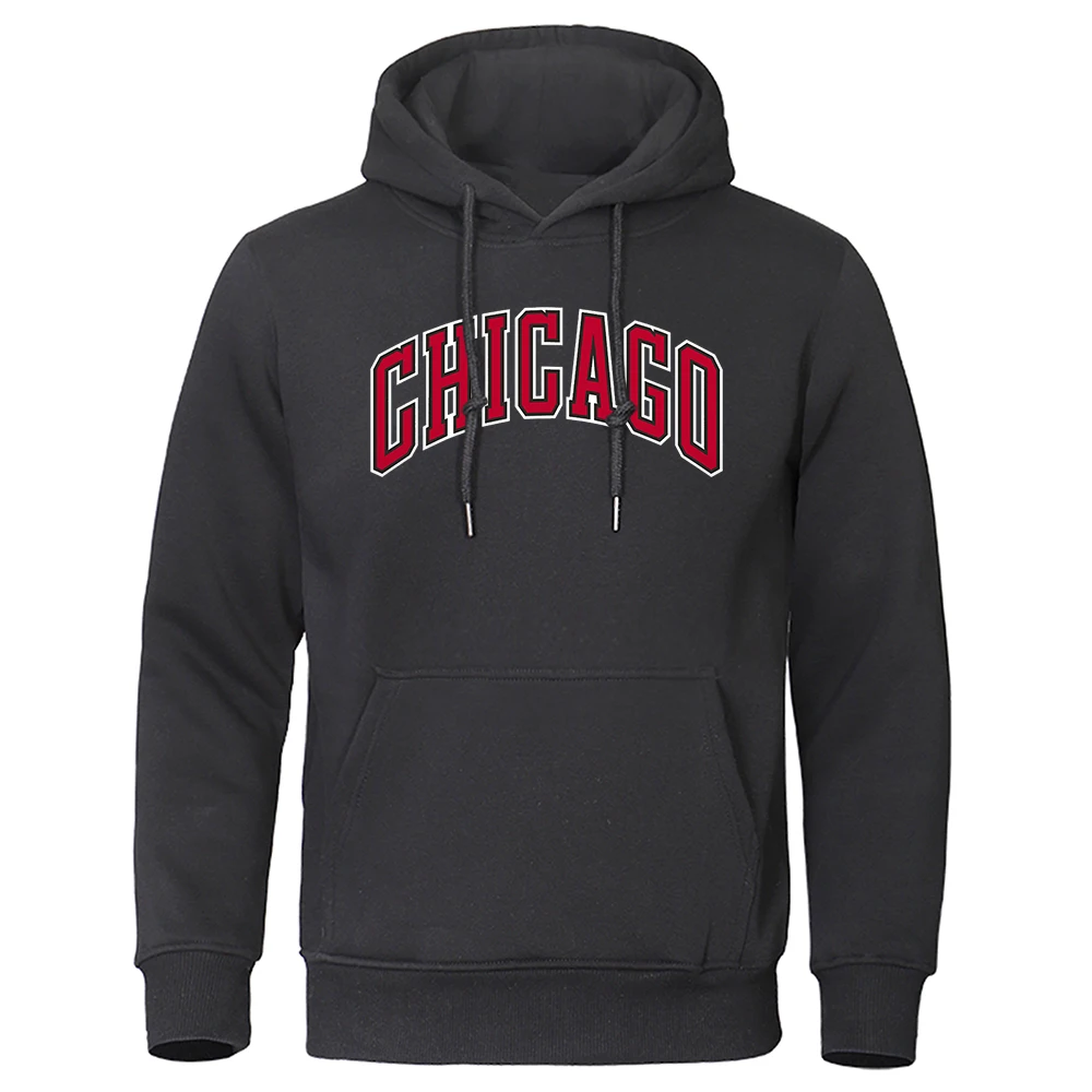 

Chicago Basketball Uniform Street Printed Hoodie Men Personality Loose Clothing Pocket Pullover Hooded Soft Comfortable Hoody