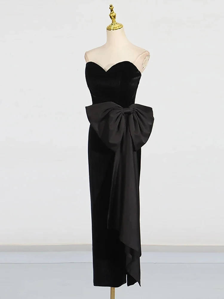 

Customized Modern Style Charmeuse Bow Pleat Straight Sweetheart Long Dresses Bespoke Occasion Dresses Classic Fashion Exquisite