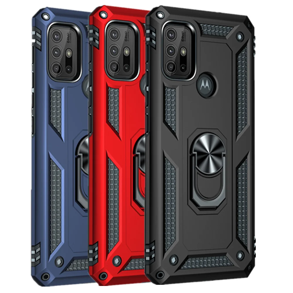 Moto G30 Case For Motorola Moto G10 G20 G30 G50 G60 G100 Case Magnetic Ring Holder Shockproof Armor Cover for Moto G50 5G G60S