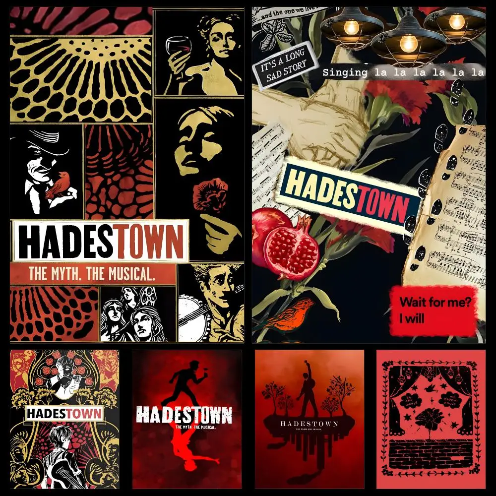 Musical Hadestown Orpheus Eurydice Hades Poster PP Self Adhesive Decorative HD For Garage Gaming Room Living Room Gift