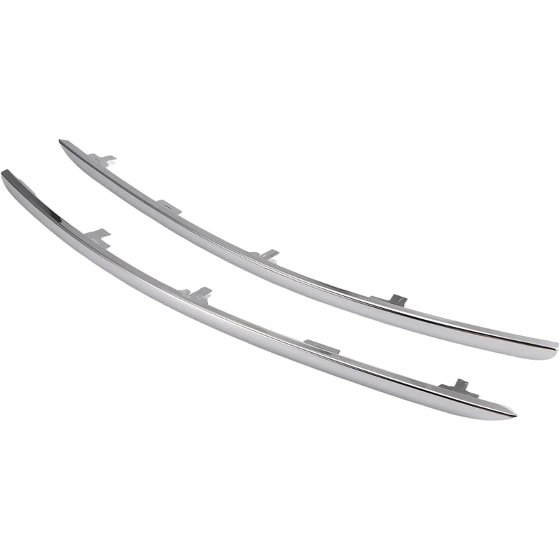 

For A6 C6 2008 - 2011 Car Front Bumper Face Bar Trim Chrome PAIR (Left + Right) 4F0853065A 4F0853066A