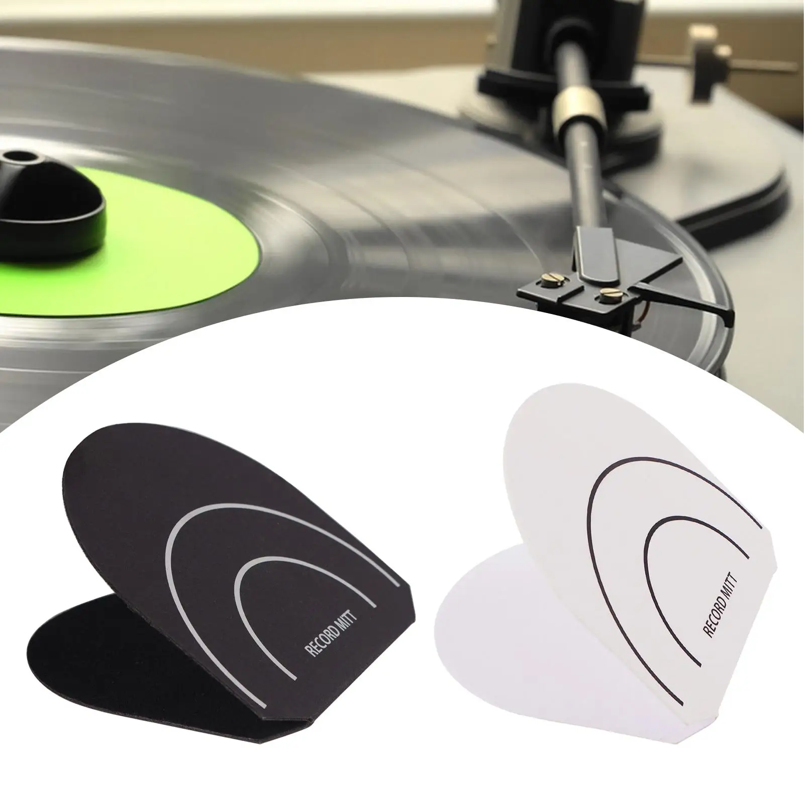Vinyl Record Clip Slip Mat Anti Static Dust & Fingerprints Remover Disc Cleaning Protection Pad for Home Use LP Collector