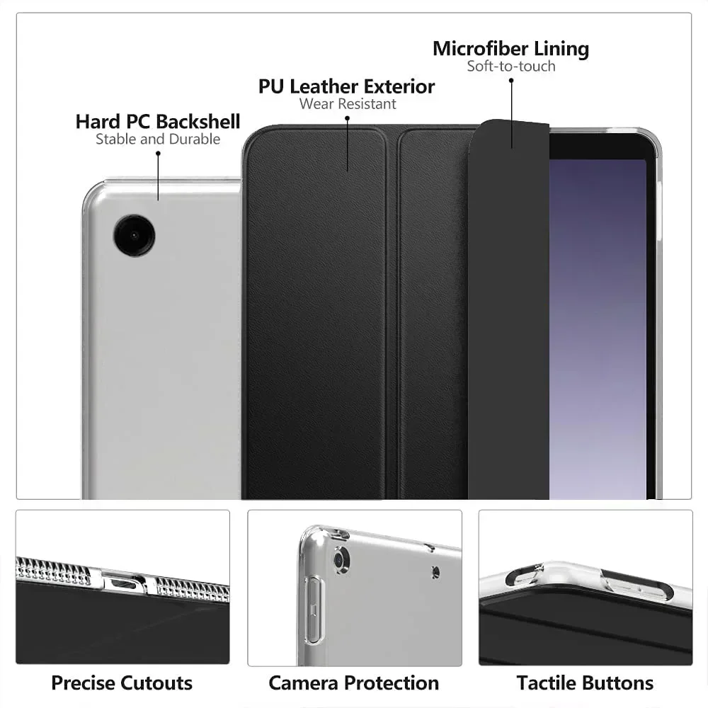 Tablet Case For Samsung Galaxy Tab A9 8.7 2023 SM-X110 SM-X115 X110 X115 Trifold Magnetic Case PU Leather Stand Smart Flip Cover