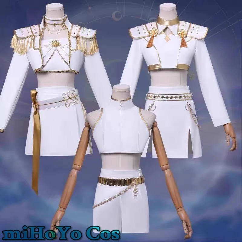 

Mira Rumi Zoey Cosplay Costume HUNTR/X KPop Demon Hunters Halloween Costume Anime Sexy Dress Earrings And Headwear Accessories