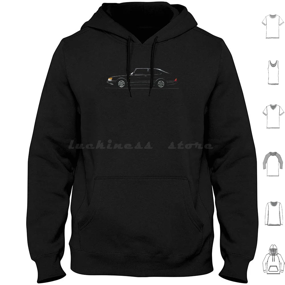 Saab 900 Turbo Hoodie cotton Long Sleeve Saab 900 Turbo 99 Ems 9000 93 95 Swedish Sweden Car Cars Scandinavia Scandinavian