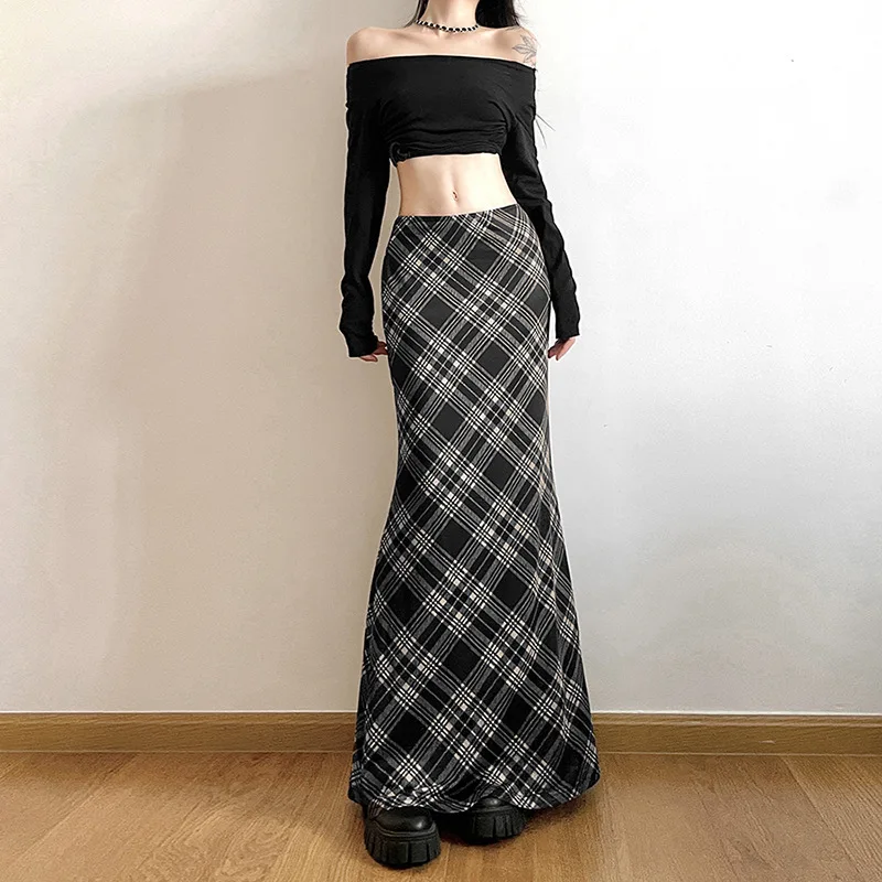 High Waist Fi Tail Skirt Women's Slim Fit Pure Color Faionable Autumn 2023 Street Sle Polyester Long Skirt