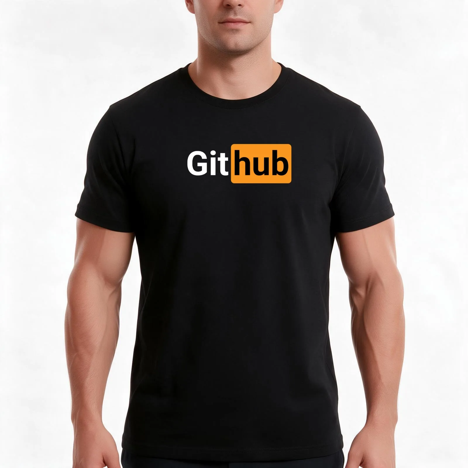 Github - Prnhub version T-Shirt, Summer Casual Cotton Tee, Oversized Streetwear Tops, Vintage Graphic Print, Unisex Men Women