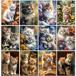 5D DIY Diamond Painting Cat Full Resin Diamond Mosaic Embroidery Animal Cross Stitch Rhinestone Inlay Home Decoration Gift